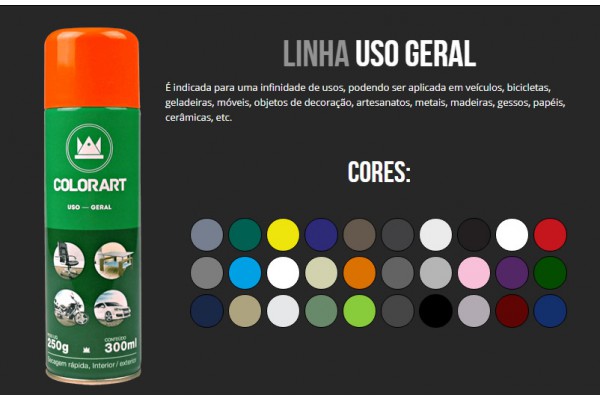 TINTA SPRAY COLORART 300ML BRANCO BRILHANTE 